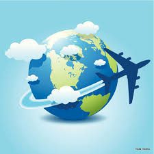 Plane Travelling Around A Globe