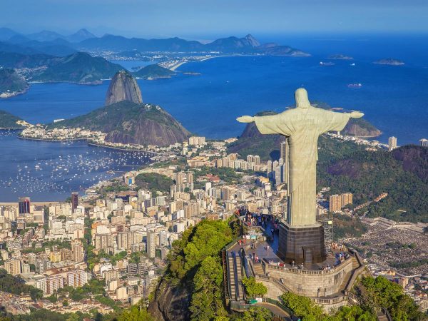 Christ The Redeemer Stands High Above Rio de Janeiro in Brazil