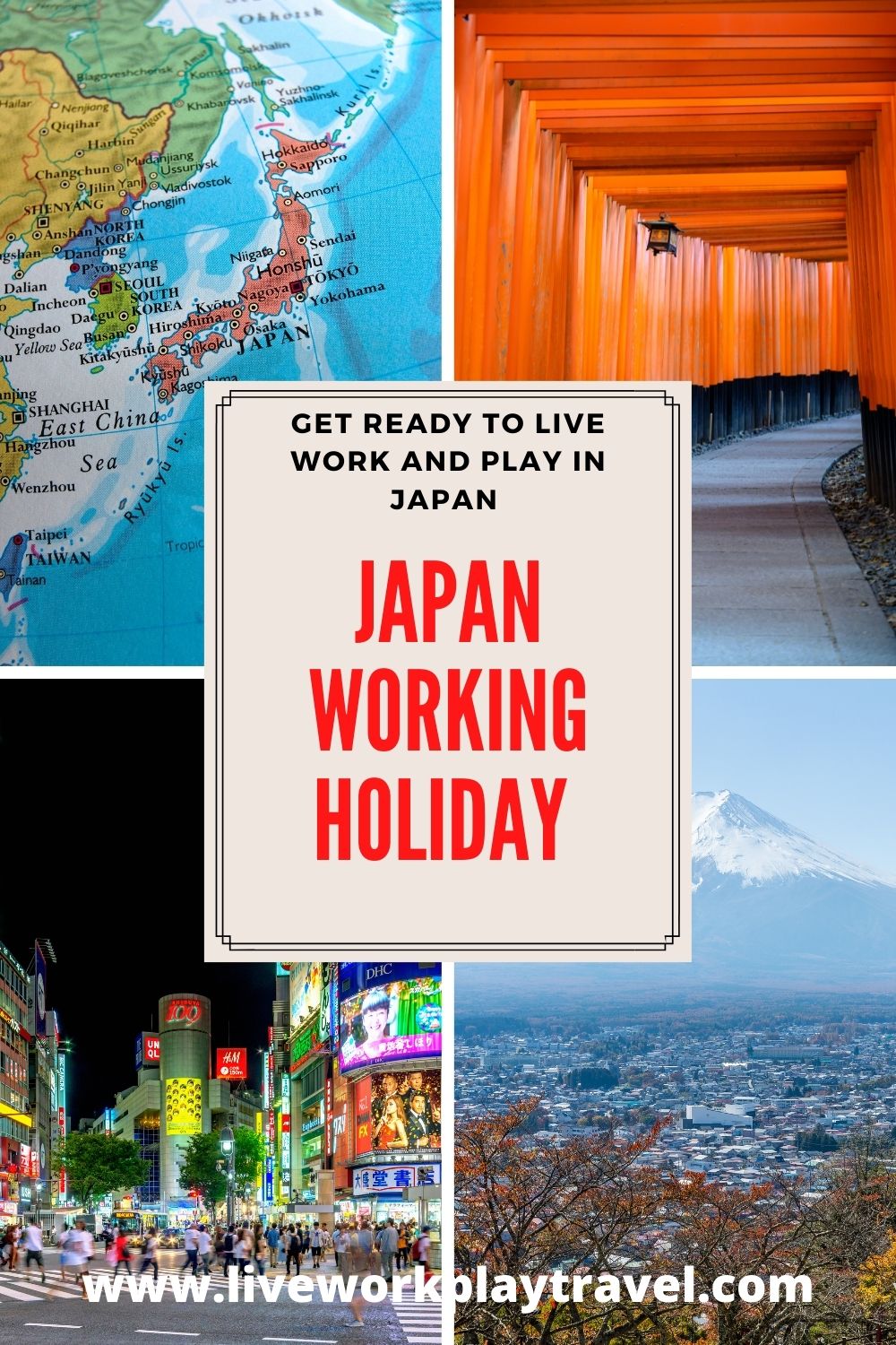 Japan Has Many Facets. Mount Fuji. Tori Gates. People Rushing Around Tokyo. Find Out On A Working Holiday In Japan.