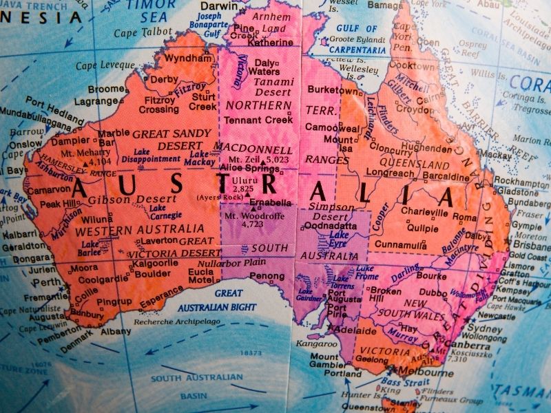 Australia Map. Map of Australia Showing States And Towns Which Will Be Helpful For A Working Holiday In Australia.