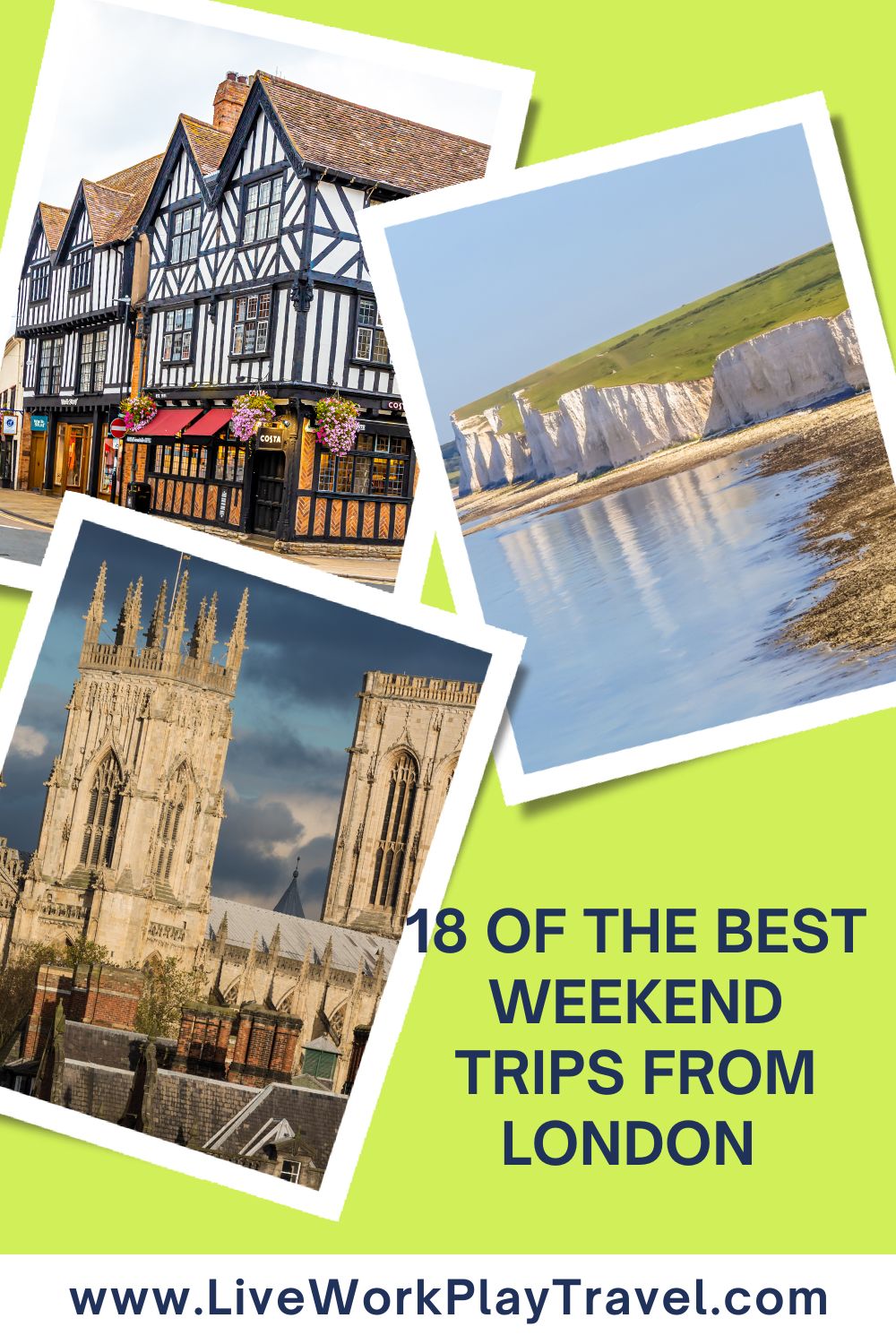 Castles, beaches and old Tudor style buildings are some of the things to see on a Weekend trip from London.