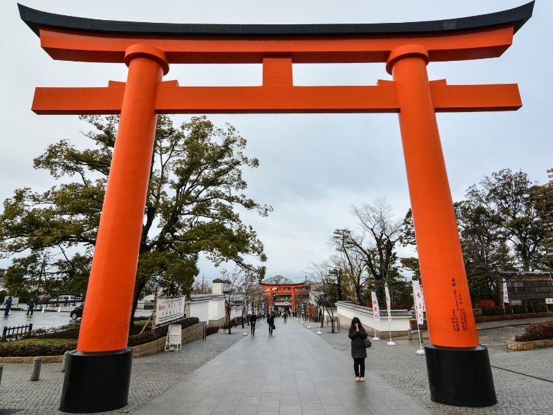 Traditional Torii Gate In Japan. Many Of These Red and Black Gates to See During A One Month Japan Itinerary.