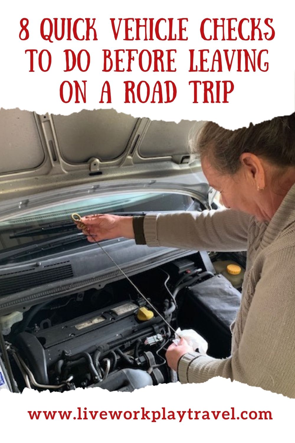 Female-Checking-Oil-Of-Vehicle-Before-Road-Trip