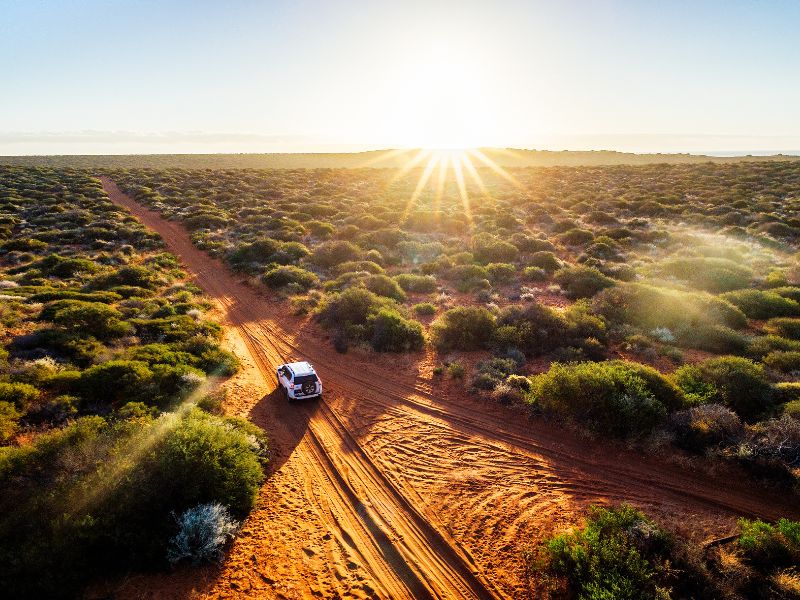 4x4 Driving Big Lap of Australia on a Dirt road.