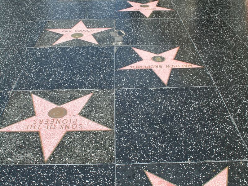 Stars on Hollywood Walk of Fame.