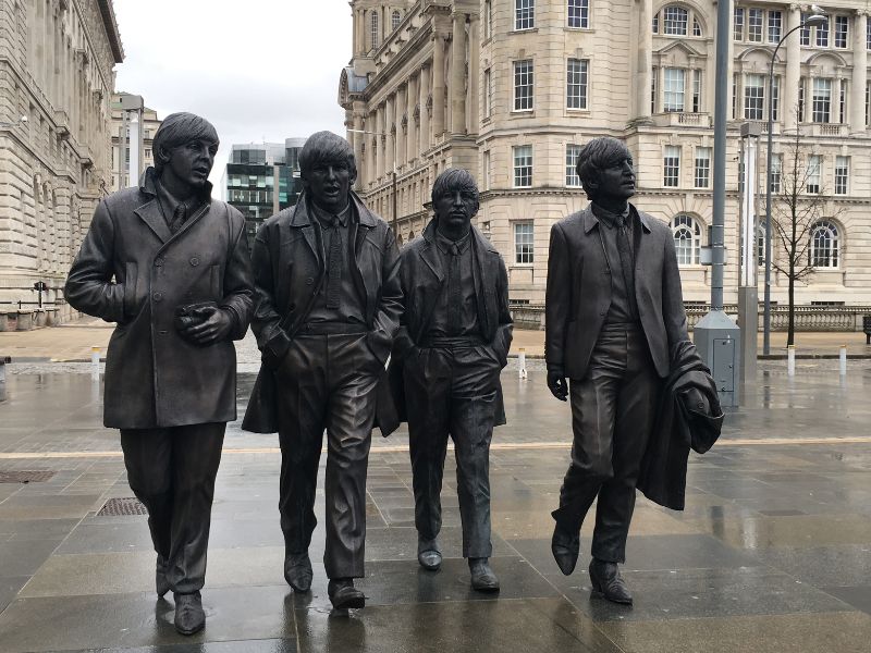 The Fab Four Beatles Statue in Liverpool.