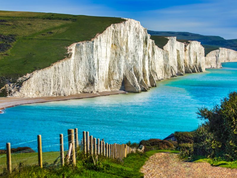 White Cliffs of Dover Are Chalk Cliffs You Will see On my 1 Month UK and Ireland Itinerary.