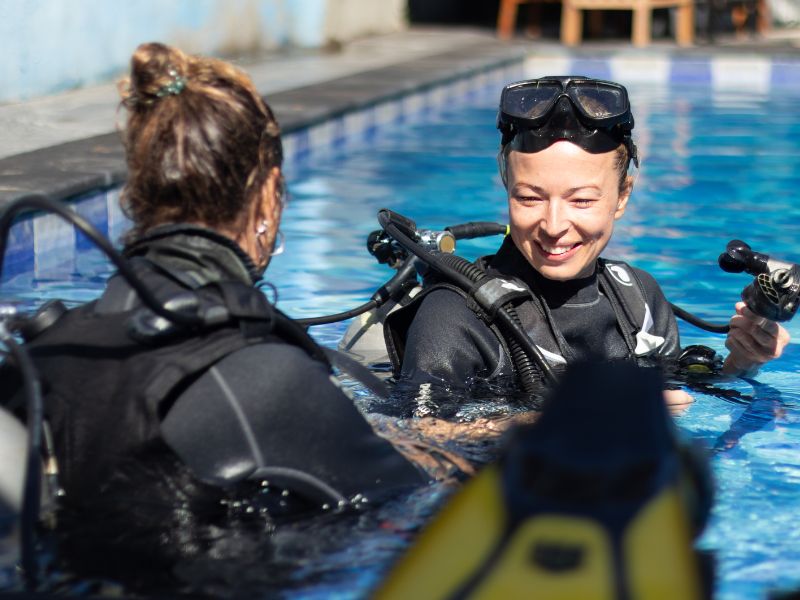 Work and Travel Abroad as a Scuba Diving Instructor teaching other people to scuba dive.