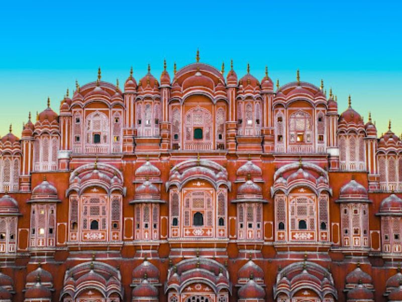 Pink palace in Jaipur on India's Golden Triangle.
