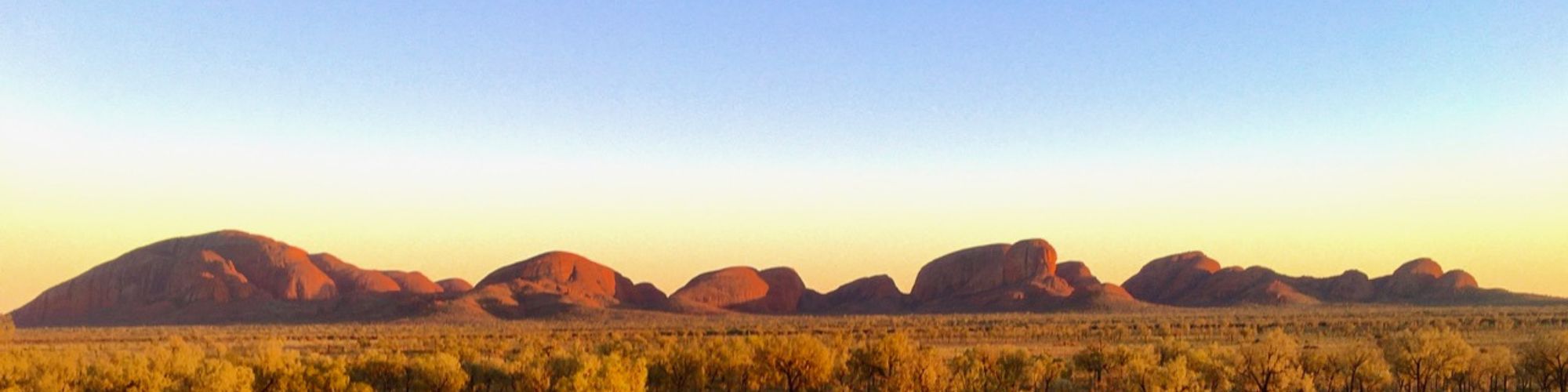 The Olgas or Kata Tujta in the Northern Territory are large red rocks.