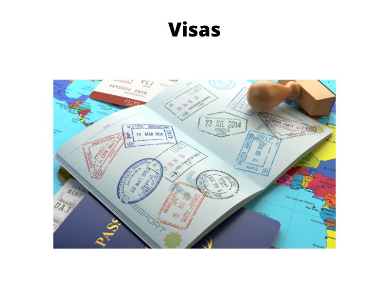 VisasHeader Visa stamps on a page of my passport