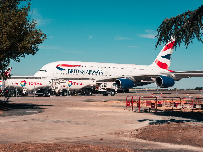 British Airways plane on runway