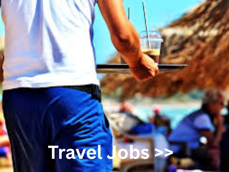 backpacker working as a bar tender serving drinks on a working holiday visa