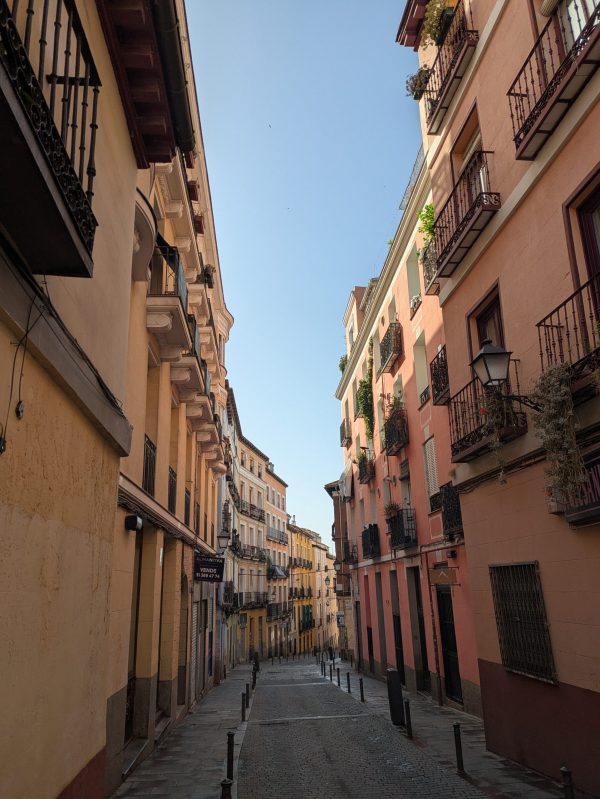 narrow cobbled streets of Madrid's city centre.