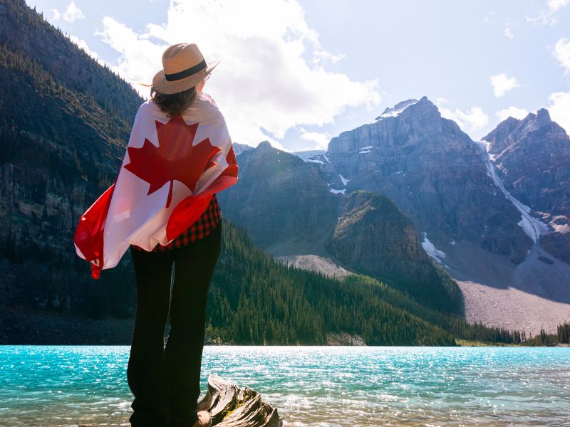 Canadadn Canada Digital Nomad with Canada flag
