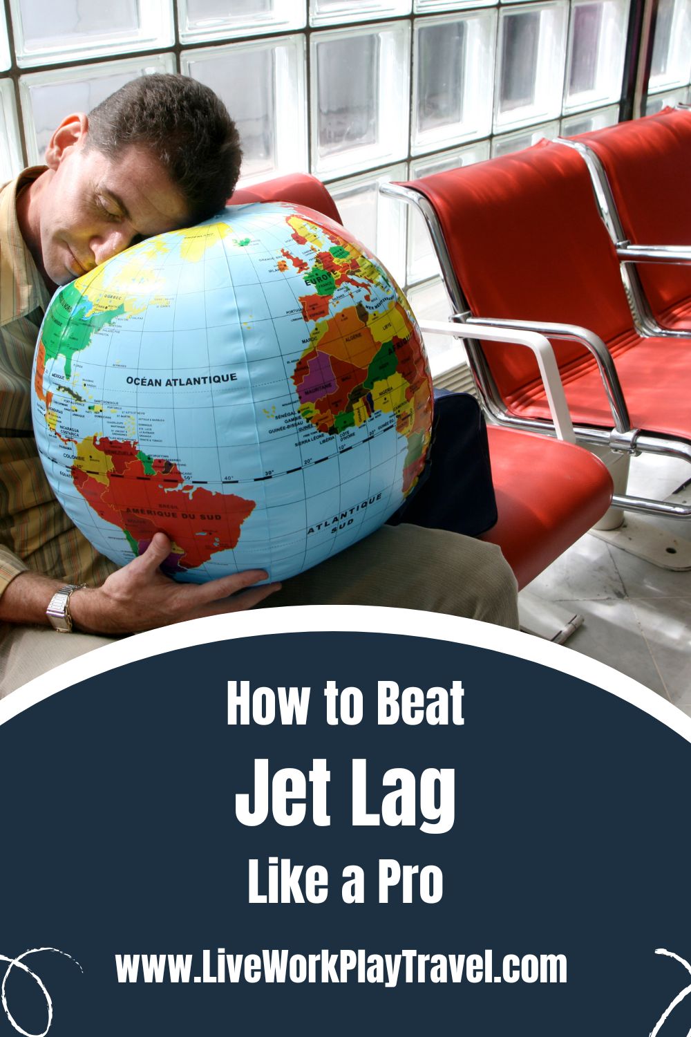 Person sleeping at an airport, probably jet lagged PIN
