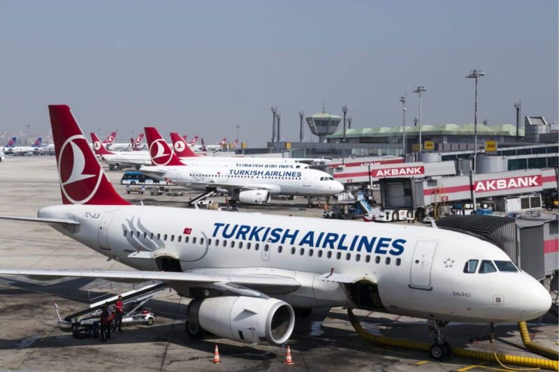 Turkish Airlines Plane at airport